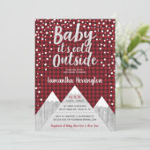 ベビーベビーシャワー外が冷たい招待状 招待状 (スタンド正面)