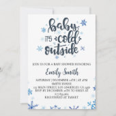 ベビーベビーシャワー外が冷たい招待状 招待状 (正面)