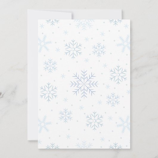 ベビーベビーシャワー外が冷たい招待状 招待状 (裏面)