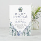 ベビーベビーシャワー外が冷たい招待状 招待状 (スタンド正面)