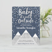 ベビーベビーシャワー外が冷たい招待状 招待状 (スタンド正面)