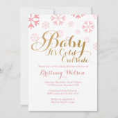 ベビーベビーシャワー外が冷たい招待状 招待状 (正面)