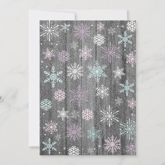 ベビーベビーシャワー外が冷たい招待状 招待状 (裏面)