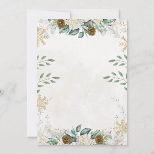 ベビーベビーシャワー外が冷たい招待状 招待状 (裏面)