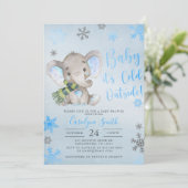 ベビーベビーシャワー外が冷たい招待状 招待状 (スタンド正面)