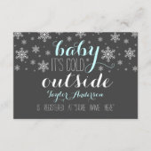 ベビーベビーシャワー外が寒いレジストリの挿入 エンクロージャーカード (正面)