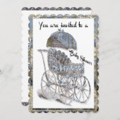 ベビーベビーベビーシャワー 招待状 (正面/裏面)