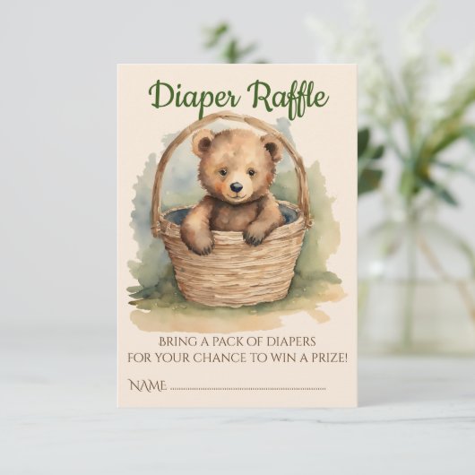 ベビーベビー男女兼用シャワーおむつラッフル エンクロージャーカード (スタンド正面)