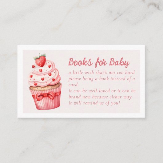 ベビーベリースウィートピンクカップケーキハート用の本 エンクロージャーカード (正面)