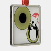 ベビーペンギンとチューバ メタルオーナメント (右)