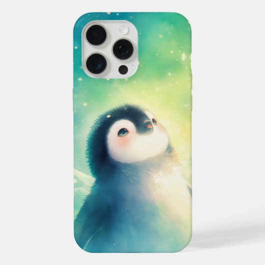 ベビーペンギンの驚き iPhoneケース (裏面)