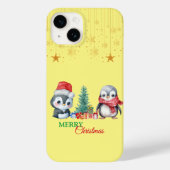 ベビーペンギンサンタレッドグリーンメリークリスマスパーティー Case-Mate iPhoneケース (裏面)