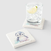 ベビーペンギンストーンコースター ストーンコースター (横)
