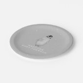 ベビーペンギンニュートラルグレーウィンターベイビーシャワー ペーパープレート (アングル)