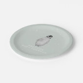 ベビーペンギンブルーウィンターベイビーシャワー ペーパープレート (アングル)