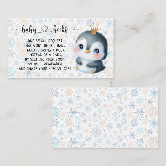 ベビーペンギンベビーシャワーI誕生日 エンクロージャーカード (正面/裏面)