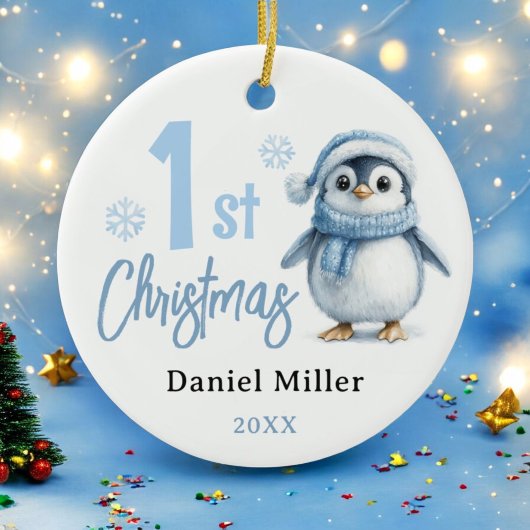 ベビーペンギンボーイ初めてのクリスマス2024 セラミックオーナメント