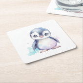 ベビーペンギン紙 スクエアペーパーコースター (アングル)