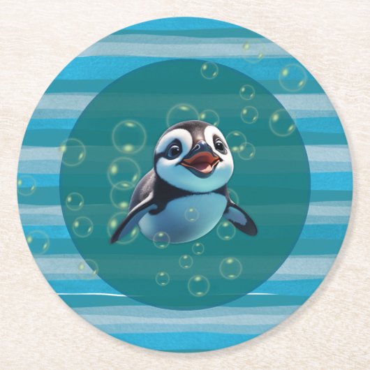 ベビーペンギン紙 ラウンドペーパーコースター (正面)