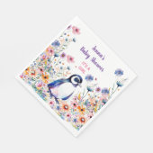 ベビーペンギン花ガール |赤ちゃんシャワー スタンダードランチョンナプキン (角)