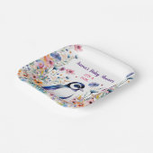 ベビーペンギン花ガール |赤ちゃんシャワー ペーパープレート (傾斜あり)