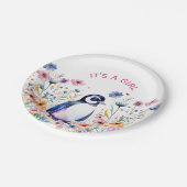 ベビーペンギン花ガール |赤ちゃんシャワー ペーパープレート (アングル)