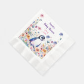 ベビーペンギン花ガール |赤ちゃんシャワー 縁ありランチョンナプキン (角)
