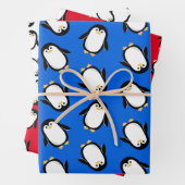 ベビーペンギン誕生日またはクリスマス ラッピングペーパーシート (インサイチュ)