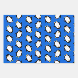 ベビーペンギン誕生日またはクリスマス ラッピングペーパーシート