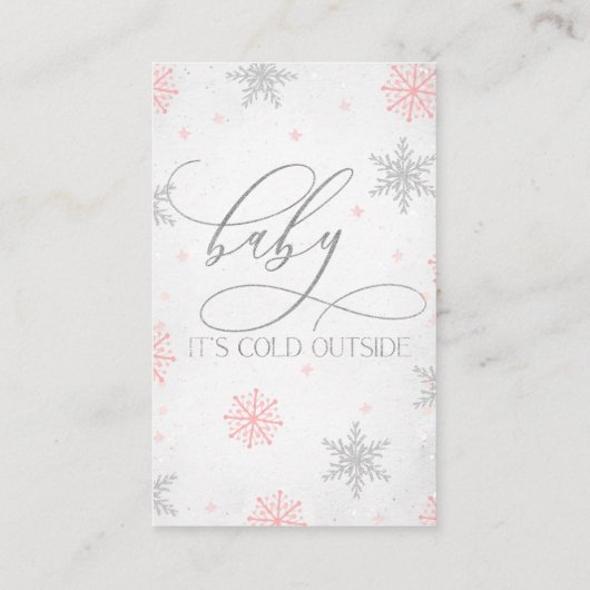 ベビーペンギン赤ちゃんシャワーインサート用銀本 名刺 (裏面)