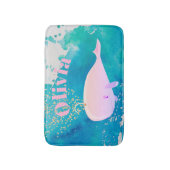 ベビーホエールスパークルピンク航海のクパーソナル子供部屋 バスマット (正面縦)