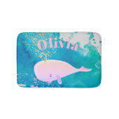 ベビーホエールスパークルピンク航海のクパーソナル子供部屋 バスマット (正面)