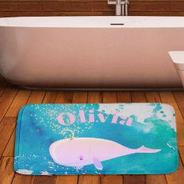 ベビーホエールスパークルピンク航海のクパーソナル子供部屋 バスマット