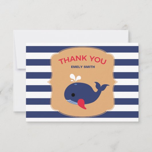 ベビーホエールフラットサンキューカード サンキューカード (正面)