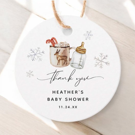 ベビーホットチョコレートの外は冷たい冬のシャワー フェイバータグ