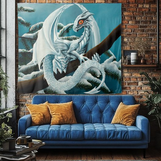 ベビーホワイトウィンタードラゴン タペストリー