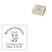 ベビーホワイトキャットジャンプスーツのアーチアドレス ラバースタンプ (押印)