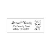 ベビーホワイトキャットジャンプスーツ家族の住所 ラバースタンプ (インプリント)