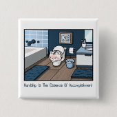 ベビーホワイトタイガー苦難バッジおもしろい漫画キャット 缶バッジ (正面)