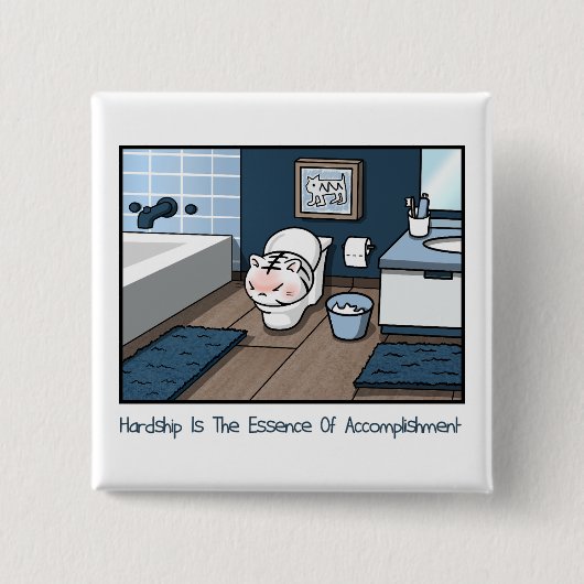 ベビーホワイトタイガー苦難バッジおもしろい漫画キャット 缶バッジ (正面)