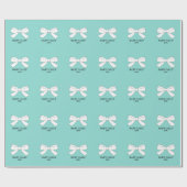 ベビーホワイトボウズ振りかけるシャワーパーティー パーソナライズされた ラッピングペーパー (フラット)