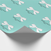 ベビーホワイトボウズ振りかけるシャワーパーティー パーソナライズされた ラッピングペーパー (角)