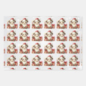 ベビーホワイトランブスクリスマスキッズ ラッピングペーパーシート (正面3)