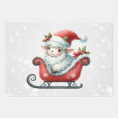 ベビーホワイトランブスクリスマスキッズ ラッピングペーパーシート (正面3)