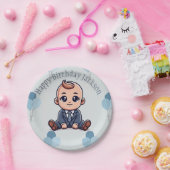 ベビーボス誕生日パーティー紙プレートカスタム文字 ペーパープレート (パーティー)