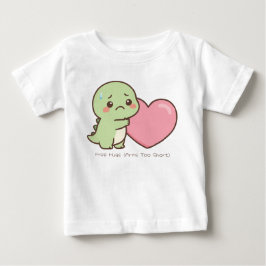 ベビーボディスーツ - 短い腕のかわいい悲しい恐竜 ベビーTシャツ