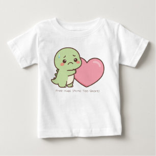 ベビーボディスーツ - 短い腕のかわいい悲しい恐竜 ベビーTシャツ
