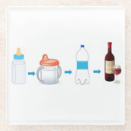 ベビーボトルからワインボトルガラスコースター ガラスコースター