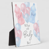 ベビーボトルとバルーン性別の表示 フォトプラーク (側面)