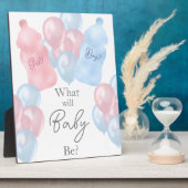 ベビーボトルとバルーン性別の表示 フォトプラーク (側面)